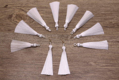 Tupalizy 10PCS Handmade Soft Silky Tassels with Hanging Loop for Bookmarks Keychains Earring Bracelets Jewelry Making Souvenir Graduation Clothing...