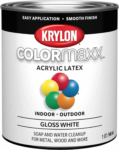 1/2 pt Krylon K05612007 White COLORmaxx Paint & Primer, Gloss...