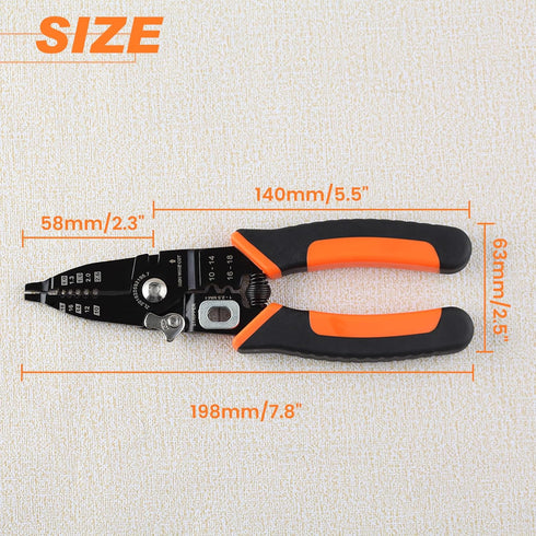 6-in-1 Wire Stripper Tool, 10-18 AWG Insulated Wire Strippers Electrical Safety Wire Pliers, Multifunction Wire Plier Tool with Wire Splitter Cutt...
