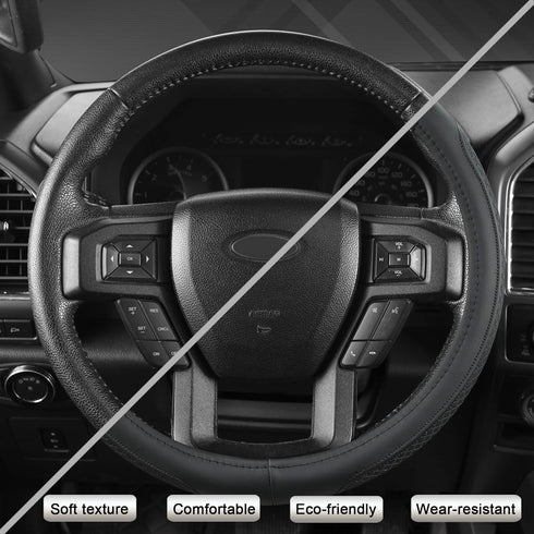 West Llama Car Steering Wheel Cover for Ford F-150, F-250, F-350, Expedition (Black-Large Size)...