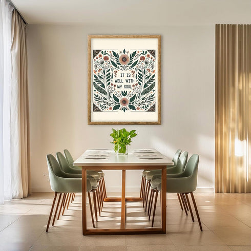 Posterizer 1 pcs-it is well with my soul-Plants trendy art-Floral & Botanical Art-GIft for Men Women Teens-Decor for Home & Office- unframed wall ...