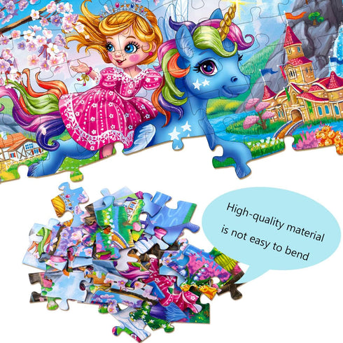 Puzzles for Kids Ages 4-8 Kids Puzzles Ages 6-8 Princess with Her Unicorn 100 Pieces Puzzle Toddler Children Learning Educational Game for Girl an...