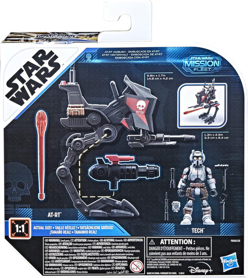 STAR WARS Mission Fleet Expedition Class Tech (Bad Batch) at-RT Ambush 2.5-Inch-Scale Figure and Vehicle Set, Toys for Kids Ages 4 and Up,F1339...