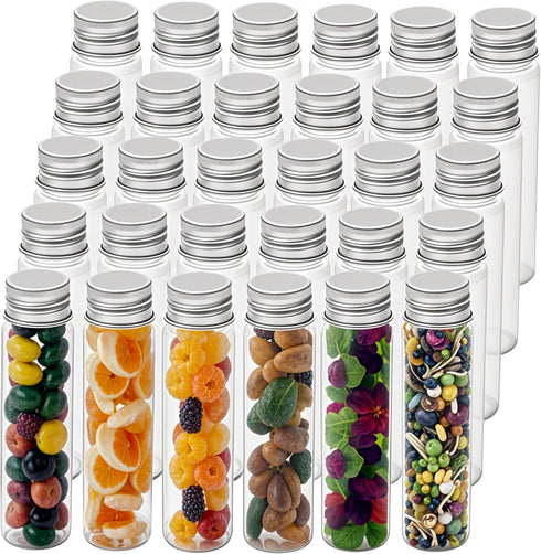 30 PCS Plastic Test Tubes with Caps (50 ml) - 1.09×4.30 Inches/28×109 mm Gumball Tubes as Storage Containers for Candy, Beads, Powder – Clear Test...