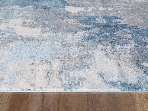 LUXE WEAVERS Abstract Distressed Area Rug, Blue 2x3...