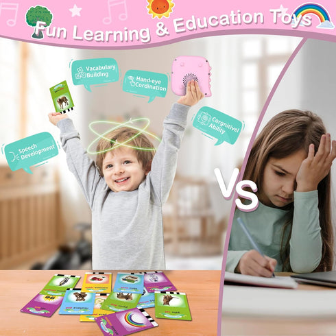 Pocket Speech Therapy Toys for 1 2 3 4 5 Years, Bilingual Spanish English 224 Sight Words Toddler Flash Cards Preschool Learning materialsToy, Mon...