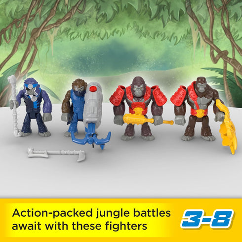 Fisher-Price Imaginext Preschool Toys Boss Level Army Pack 9-Piece Monkey & Gorilla Figure Set for Pretend Play Ages 3+ Years...