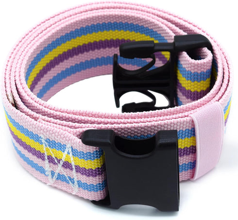 Gait Belt with Plastic Buckle Transfer and Walking Aid with Belt Loop Holder for Assisting Therapist, Nurse, Home Care - 60" L x 2" W (Rainbow)...