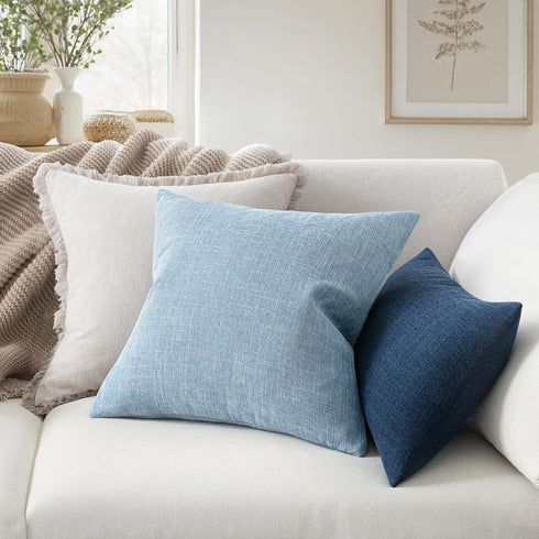 MIULEE Pack of 2 Decorative Linen Burlap Coastal Pillow Covers Farmhouse Boho Accent Pillowcases for Sofa Car Couch Bedroom Living Room Home Decor...
