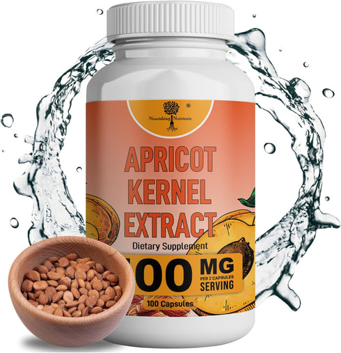 Organic Apricot Seeds Extract - ONLY Kernel supplement- Safe dosage 500mg - Antioxidant, Support Joint Health, Gut & Heart Health, Bone Density, R...