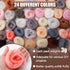 72pcs 7.6 oz Needle Felting Wool- 24 Colors Nature Wool Roving Yarn for Beginners Hand Spinning Felting Supplies, 3g/Pack...