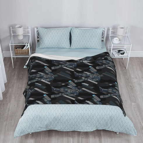 Robotic Warrior Pattern Throw Blankets All Season Ultra Soft Warm Robot Giftable Fleece Blanket for Home Bed Sofa Couch Chair Outdoor Travel Campi...