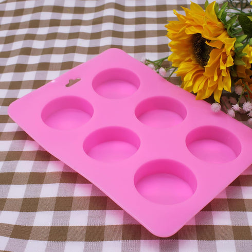 X-Haibei Round Guest Basic Soap Lotion Bar Silicone Mold Dia. 2 inch,Height 0.7 inch per Cavity 2oz per Cell...