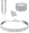 PHOGARY Women Rhinestone Jewelry Set with Rhinestone Stretch Bracelet Bangle Crystal Rhinestone Necklace Ring Dangle Fringe Earrings for Women Cos...