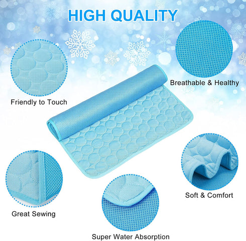 Pet Dog Cooling Bed Mats,Self Cooling Pet Dog Cool Mat Pads for Dogs Cats Indoor and Outdoor (X-Large(28x40 inch), Blue)...