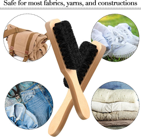 3 Pcs Laundry Stain Brush Soft Bristle Brush Velvet Furniture Brush with Wooden Handle Stain Brush Clothes Brush Stain Remover Tool for Household ...