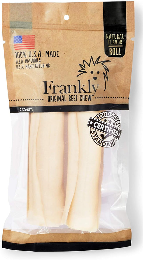 Frankly Beefhide Retriever Roll 2 ct, 100% U.S.A Made to Certified Food Safety Standards...