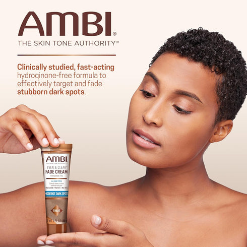 Ambi Even & Clear Fade Cream, Hydroquinone-free, Hyperpigmentation Treatment, Dark Spot Corrector, Results In As Little As 4 Weeks, Niacinamide, A...