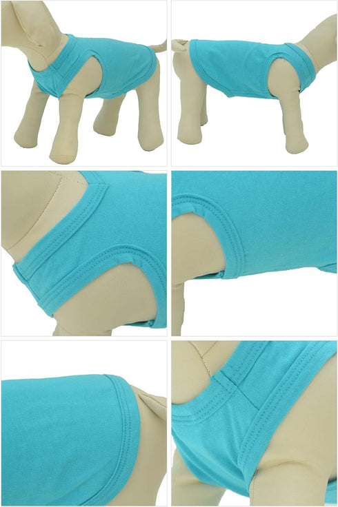 2018 Pet Clothes Dog Clothing Blank T-shirt Tanks Top Vests for Small Middle Large Size Dogs 100% Cotton Dog Summer Vest Classic (XXL, Turquoise)...