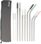 Goodful 8 Piece Variety Pack Reusable Travel Stainless Steel Straw Set, Travel Case, Cleaning Brushes, Removeable Silicone Tips, Multi Color...