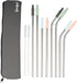Goodful 8 Piece Variety Pack Reusable Travel Stainless Steel Straw Set, Travel Case, Cleaning Brushes, Removeable Silicone Tips, Multi Color...