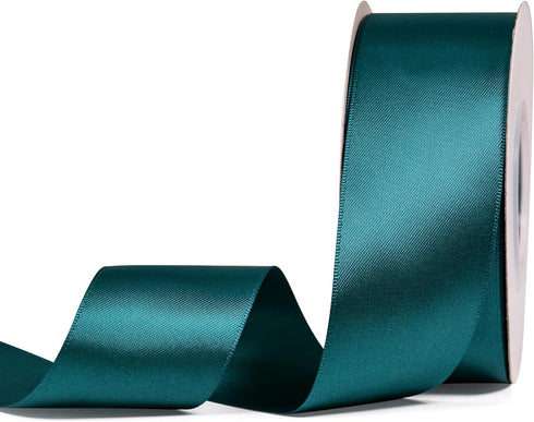 YAMA Double Face Satin Ribbon - 1 1/2 Inch 25 Yards for Gift Wrapping Ribbons Roll, Teal...