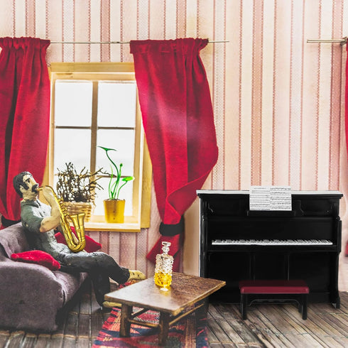 24 Pieces Dollhouse Musical Instruments Miniature Violin Piano Trumpet Saxophone Electric Guitar Tiny Instruments Set for Mini House Musical Room ...