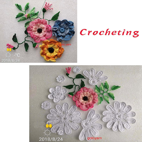 golo Crochet Thread Size10 Cotton Yarn for Crochetting Blue Yarn 6-661...