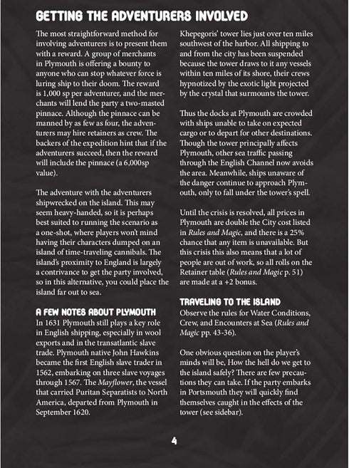 The Obsidian Anti-Pharos - RPG Booklet, 24 Page Black & White A5-Sized Booklet, Occult Mystery Set in 1631, Lamentations Of The Flame Princess Rol...