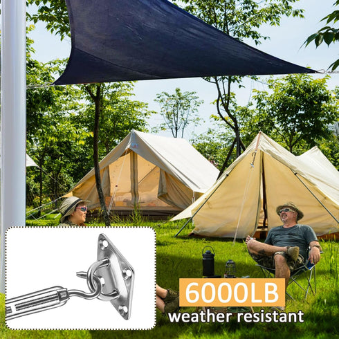 33 Pcs Sun Shade Hardware Kit for Rectangle Triangle Shade Sail - Retractable 4.5'' to 6.5'' 304 Marine Grade Stainless Steel Sun Shade Sail Insta...