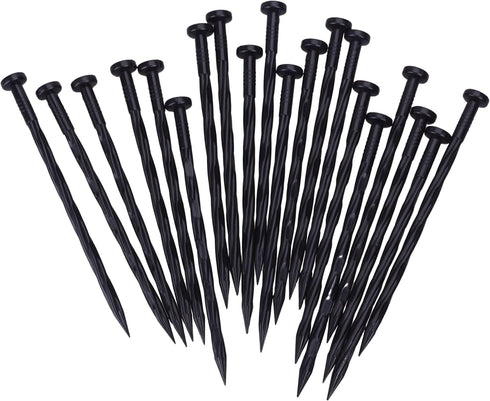 25 PCS Spiral Landscape Anchoring Spikes 8 Inch Plastic Edging Nails Nylon Landscape Anchoring Stake for Paver Edging, Garden Lawn Yard, Turf, Ten...