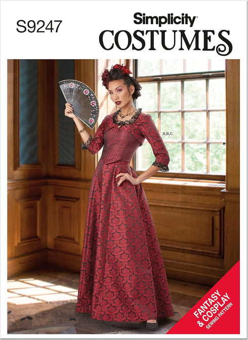 Simplicity Misses' Bolero, Corset, and Skirt Kit, Code 9247 Sewing Pattern, Sizes 14-22, White...