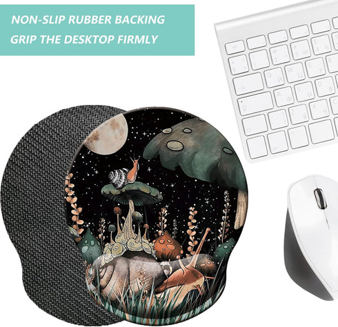 Mouse Pad with Wrist Support, Ergonomic Mouse Pad with Memory Foam Wrist Rest Cushion, Non-slip Rubber Base Gaming Mice Pad for Home Office Comput...