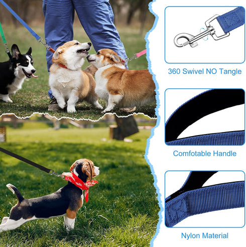 12 Pieces Long Training Leash for Dogs Bulk Nylon Puppy Chain Leash for Small Medium Large Dogs 3/4 Inch Puppy Traction Rope for Training Playing ...