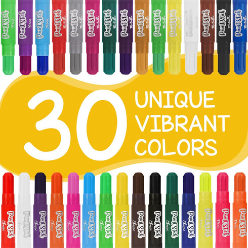 Tempera Paint Sticks (30 Large Paint Sticks) - Paint sticks for Kids Washable - Safe Arts and Craft Paint Sticks for Toddler or Child Use - For Wo...