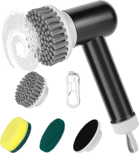 Electric Spin Scrubber, Cordless Shower Scrubber with 3 Replaceable Brushes, Waterproof Power Scrubber for Cleaning Bathroom, Kitchen, Floor, Rech...