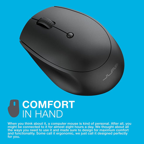 JLab GO Wireless Mouse, Black, Connect Via Bluetooth or USB Wireless Dongle, Multi-Device Toggle, Portable, Ultra-Compact and Lightweight for Work...
