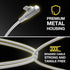 Scosche Ci4BRA6WT-SP Strikeline RA Premium USB-C to Right-Angle MFi Certified Charge & Sync Braided Cable 6-ft. White/Silver...