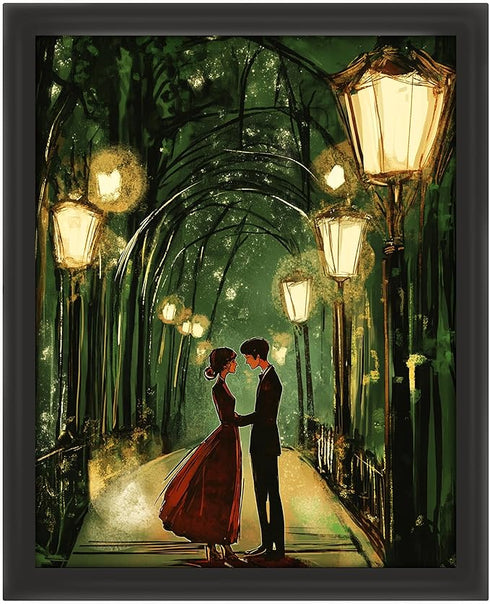 Posterizer 1 pcs-vintage style couple's night out Valentine's day scene -1-Romantic Art-Holiday Poster Collection-Gift for Couples boyfriend girlf...