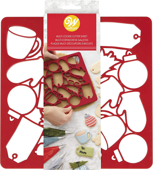Wilton Holiday Multi-Cookie Cutter Sheet, Red...