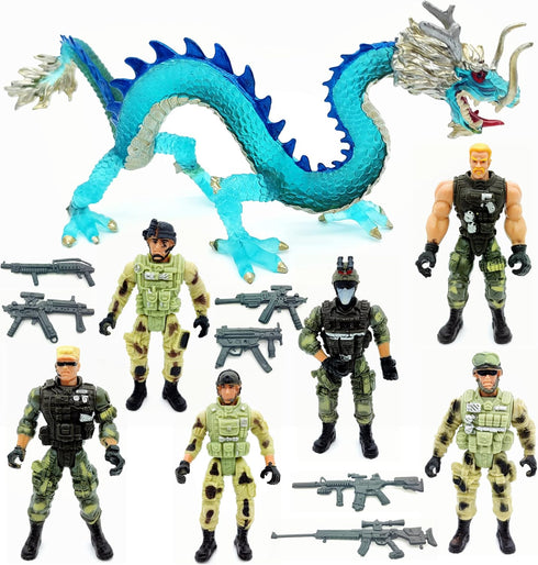Army Men Knights Dragons Figurines Toy Soldiers Action Figures Playset with Accessories for Kids Boys Girls...
