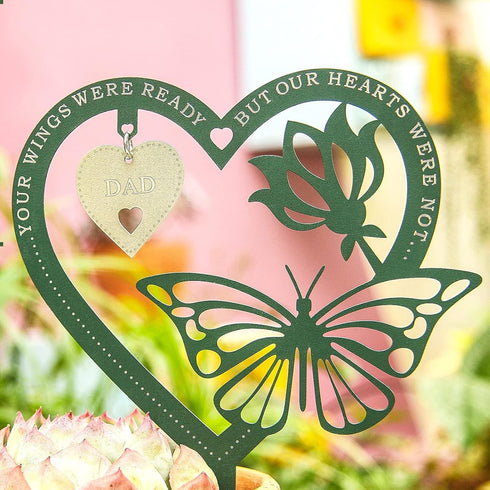 Memorial Gift Heart-shape Butterfly Ornament Plaque, Sympathy Gift for Loss of Father, Bereavement Condolence Remembrance Gift in Memory of Loved ...