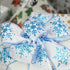 MEEDEE Blue Snowflake Ribbon White Ribbon with Blue Glitter Snowflake Ribbon 2.5 Inch Christmas Wired Ribbon for Winter Holiday Decor, Christmas T...