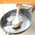 Kitchen Dish Brush Bamboo Handle Dish Scrubber Built-in Scraper, Scrub Brush for Pans, Pots, Kitchen Sink Cleaning, Dishwashing and Cleaning Brush...