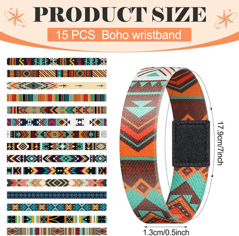 Cunno 15 Pcs Summer Beach Friendship Bracelets for Women Adjustable Waterproof Reversible Stretch Wristband Loose Bands Boho Chic Wristband Bracel...