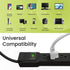 Go Green Power Inc. 6 Outlet Surge Protector, Black, 6ft Cord - 250 Joules, Circuit Breaker, Mountable, Great for in-Home Use...
