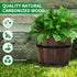 Healeved Wooden Whiskey Barrel Planter Garden Flower Pot Decor Plant Container Box Brown (Size 2)...