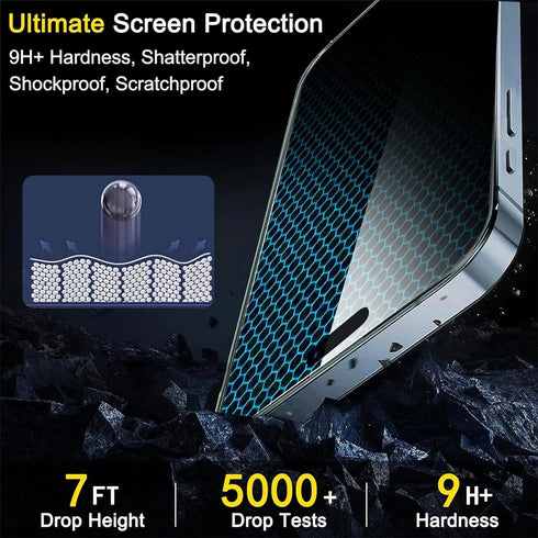 Ferilinso 4 Pack Screen Protector for iPhone 15 with 4 Pack Tempered Glass Camera Lens Protector Phone Case Friendly HD Accessories Protector de P...