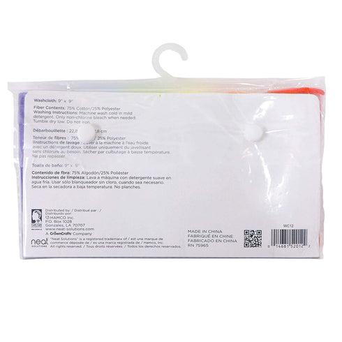 Neat Solutions Solid Knit Terry Washcloth Set, Multi-color, 12-Count...
