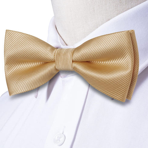 Hi-Tie Silk Pre-Tied Bowtie for Men Woven Bow Ties and Pocket Square Cufflinks Set for Wedding Party Formal...